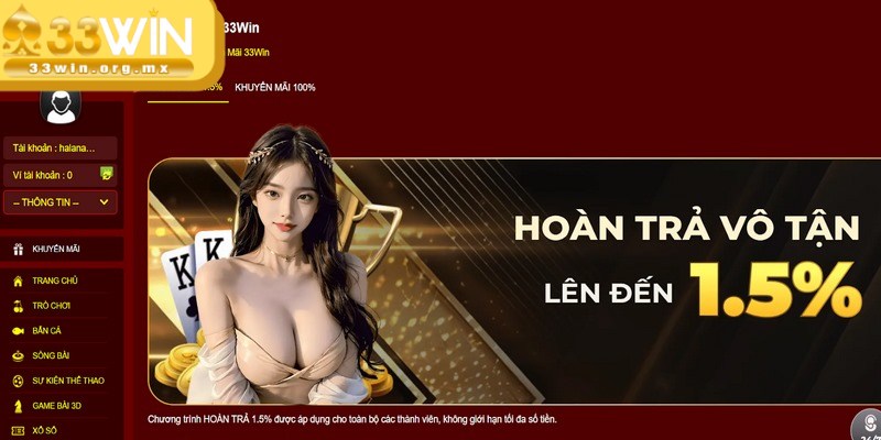 33WIN hoàn trả tiền cược cực hấp dẫn cho anh em game thủ 1 33WIN hoàn trả tiền cược là chính sách hấp dẫn dành cho tất cả game thủ